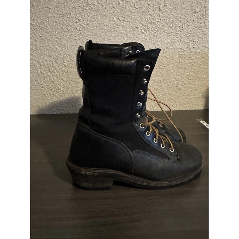 Hall's 945-1 Lineman Boots Mens 8.5EE‎ Black Leather Vibram USA Utility Work